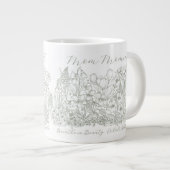 Elegant Floral Script Saying Boho Line Art  Grote Koffiekop (Voorkant rechts)