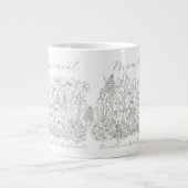 Elegant Floral Script Saying Boho Line Art  Grote Koffiekop (Voorkant)