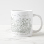 Elegant Floral Script Saying Boho Line Art  Grote Koffiekop (Rechts)