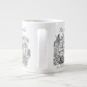 Elegant Floral Script Saying Boho Line Art Grote Koffiekop (Achterkant)