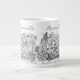 Elegant Floral Script Saying Boho Line Art  Grote Koffiekop