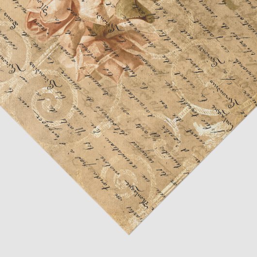 Elegant  Floral Script Tissuepapier (Detail)