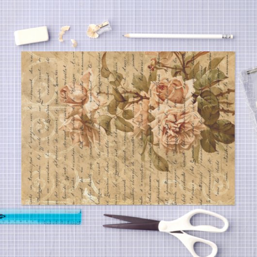 Elegant  Floral Script Tissuepapier (Craft)