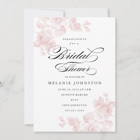 Elegant Floral Script Vrijgezellenfeest Kaart (Voorkant)