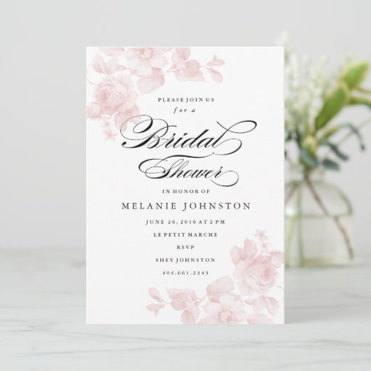 Elegant Floral Script Vrijgezellenfeest Kaart (Staand voorkant)