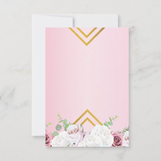 Elegant Floral Script Wedding Bedankkaart (Achterkant)