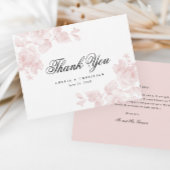 Elegant Floral Script Wedding Bedankkaart