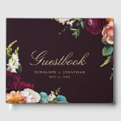 Elegant Floral Script Wedding Gastenboek (Voorkant)
