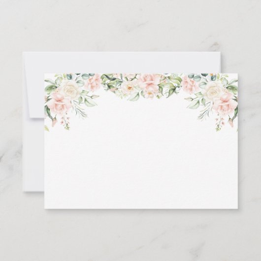 Elegant Floral Script Wedding RSVP (Achterkant)
