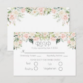 Elegant Floral Script Wedding RSVP Kaartje (Voorkant / Achterkant)