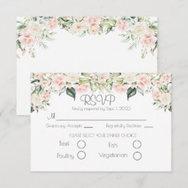 Elegant Floral Script Wedding RSVP Kaartje