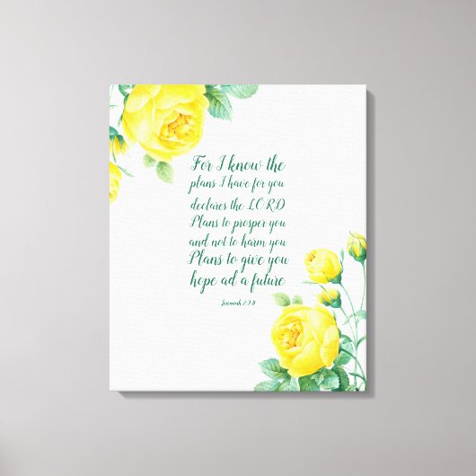 Elegant Floral Scripture 29:11 Canvas Afdruk (Voorkant)