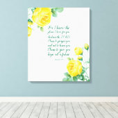 Elegant Floral Scripture 29:11 Canvas Afdruk (Insitu (Houten vloer))