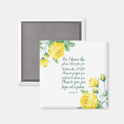 Elegant Floral Scripture 29:11 Magneet (Voorkant / Achterkant)