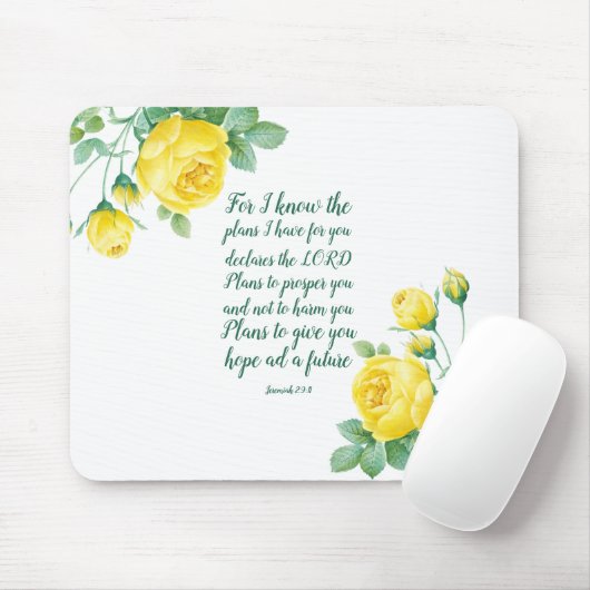 Elegant Floral Scripture 29:11 Muismat (Met muis)