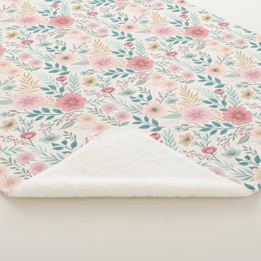 Elegant Floral Seamless Pattern – Sophisticated Sherpa Deken (3/4)