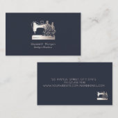 Elegant Floral Sewing Machine Seamstress or Tailor Visitekaartje (Voorkant / Achterkant)