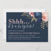 Elegant Floral Shhh.. Het is een verrassende verja Kaart (Voorkant)