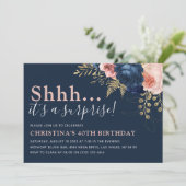 Elegant Floral Shhh.. Het is een verrassende verja Kaart (Staand voorkant)