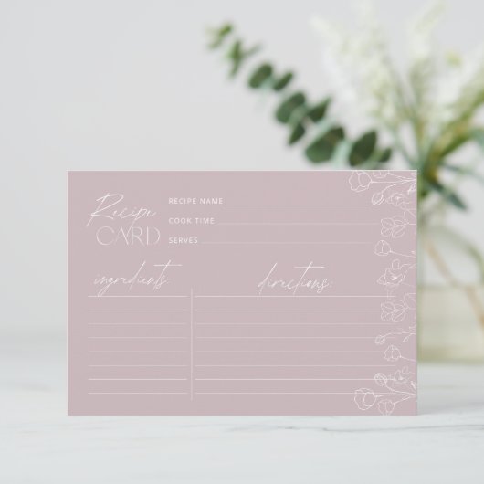 Elegant Floral Shower Recipcard (Staand voorkant)