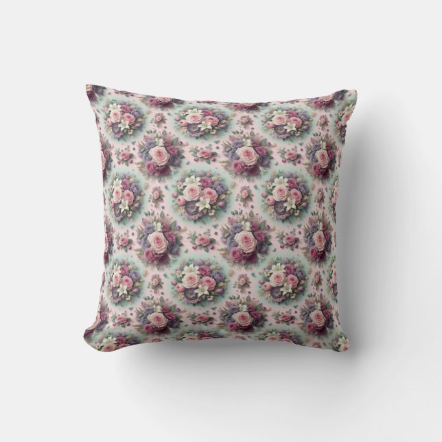 Elegant Floral Sierkussen (Voorkant)