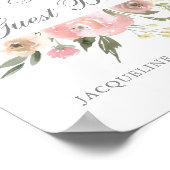 Elegant Floral Sign Our Guest Book Wedding Poster (Hoek)