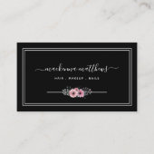 Elegant Floral Signature Script Haarstylist Salon Visitekaartje (Voorkant)