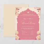 Elegant Floral Sikh Anand Karaj Kaart (Voorkant / Achterkant)