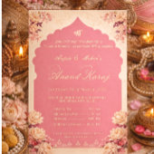 Elegant Floral Sikh Anand Karaj Kaart