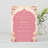 Elegant Floral Sikh Wedding | Punjabi Wedding Kaart (Staand voorkant)