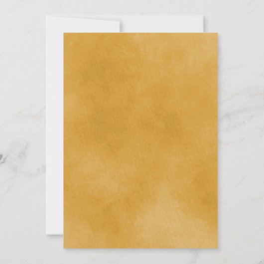 Elegant Floral Silhouette Mustard Yellow Weddensch Kaart (Achterkant)