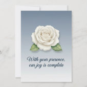 Elegant Floral Silver & Blue Wedding Invitation  Kaart (Achterkant)