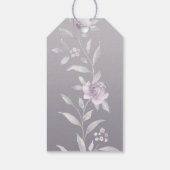 Elegant floral Silver Chinoiserie bruiloft monogra Cadeaulabel (Achterkant)
