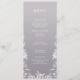 Elegant floral Silver Chinoiserie trouwmenu Menu