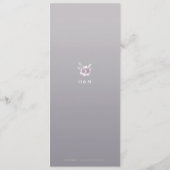 Elegant floral Silver Chinoiserie trouwmenu Menu (Achterkant)