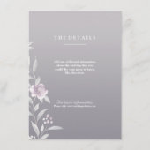 Elegant floral Silver Chinoiserie Weddenschappen Informatiekaartje (Voorkant)