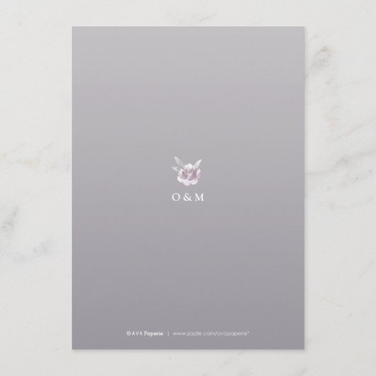 Elegant floral Silver Chinoiserie Weddenschappen Informatiekaartje (Achterkant)