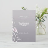 Elegant floral Silver Chinoiserie Weddenschappen Informatiekaartje (Staand voorkant)