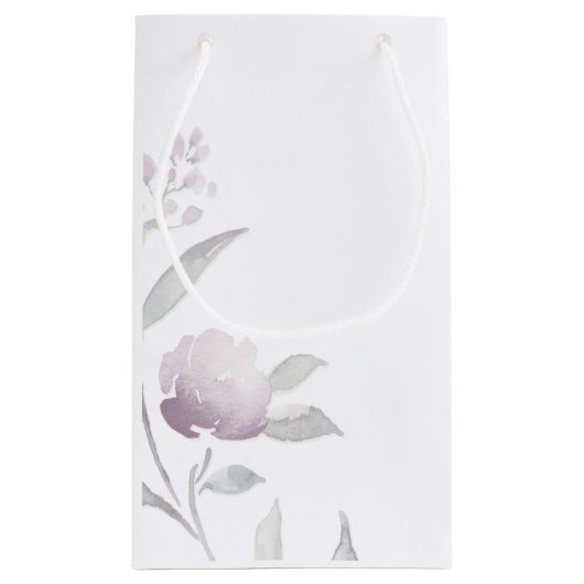 Elegant floral Silver Chinoiserie Wedding monogram Klein Cadeauzakje (Achterkant)