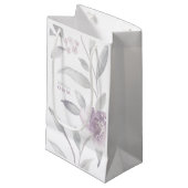 Elegant floral Silver Chinoiserie Wedding monogram Klein Cadeauzakje (Voorkant Gekanteld)