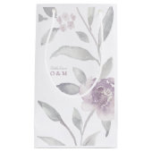 Elegant floral Silver Chinoiserie Wedding monogram Klein Cadeauzakje (Voorkant)