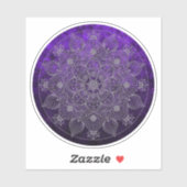 Elegant Floral Silver en Paars Mandala Sticker (Vel)