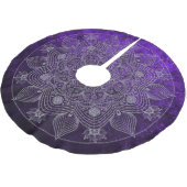Elegant Floral Silver en Paarse Mandala Namaste Kerstboom Rok (Gekanteld)