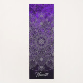 Elegant Floral Silver en Paarse Mandala Namaste Yogamat (Voorkant)