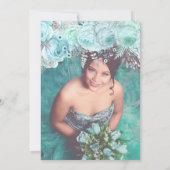 Elegant floral Silver-gliter, zoet zestien Kaart (Achterkant)