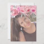 Elegant floral Silver-gliter, zoet zestien Kaart (Achterkant)