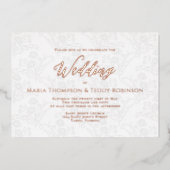 Elegant Floral Simple Foliage Calligraphy Script Folie Uitnodiging (Voorkant)