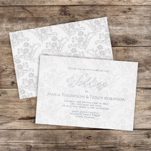 Elegant Floral Simple Foliage Calligraphy Script Folie Uitnodiging