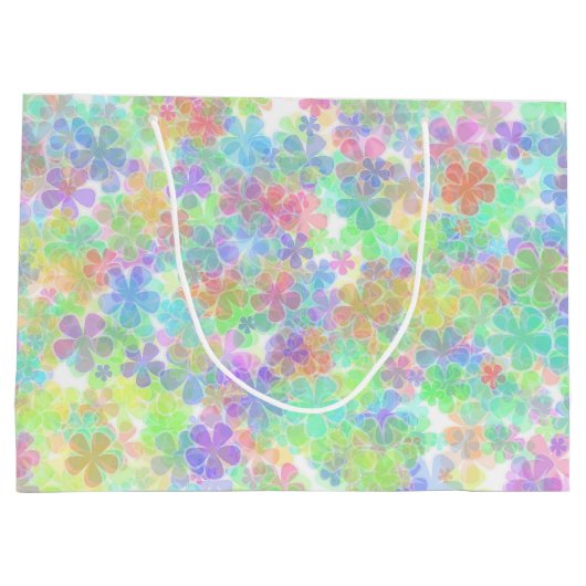 Elegant Floral Sjabloon Abstracte bloemen kleurrij Groot Cadeauzakje (Achterkant)