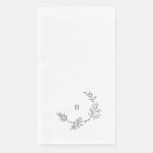Elegant Floral Sketched Leafy Wedding Servet